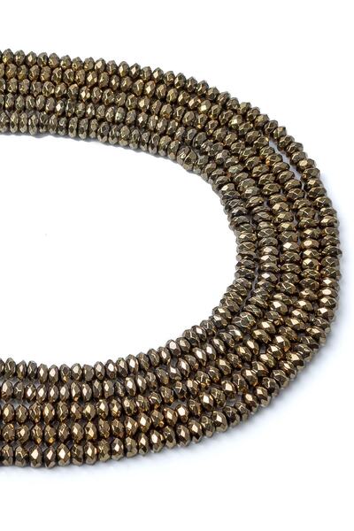 Dünya Doğal Taş 4x2 mm Șir de pietre de hematit de culoare galben deschis