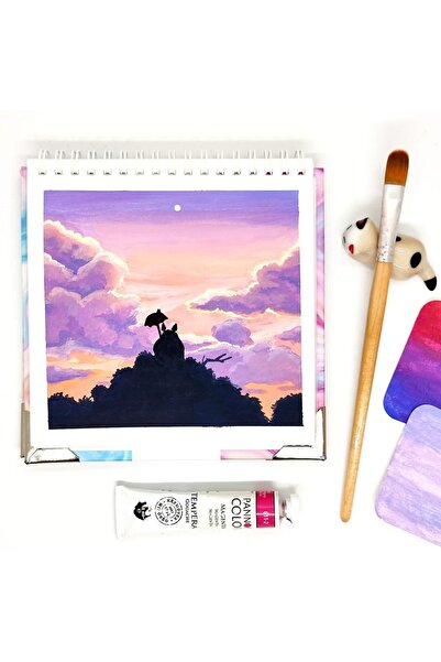 Poli Art Design Kare 15x15 Cm Spiralli Eskiz Defteri (suluboya Ve Grafik Için...