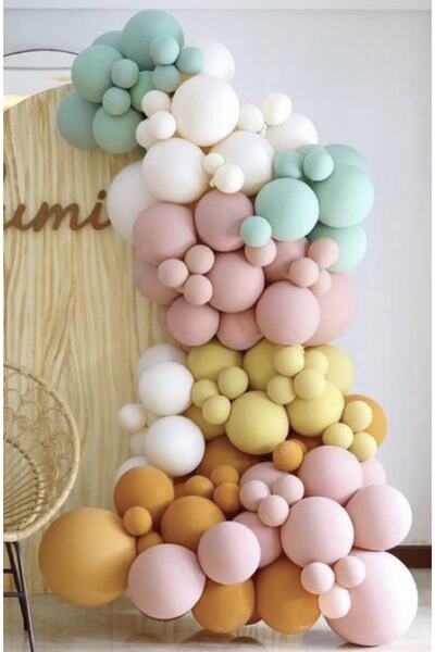 Çemrek Süs Parti مجموعة سلسلة بالونات صغيرة باللون البرتقالي المحروق والزنجبي...