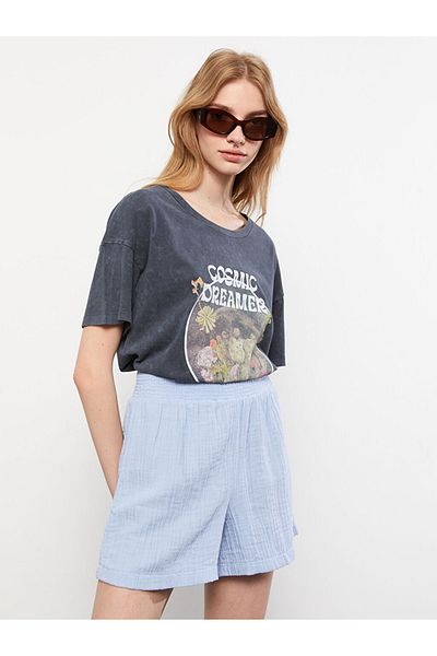 LC Waikiki Dámské kraťasy Standardní střih Straight Gabardine s elastickým pasem