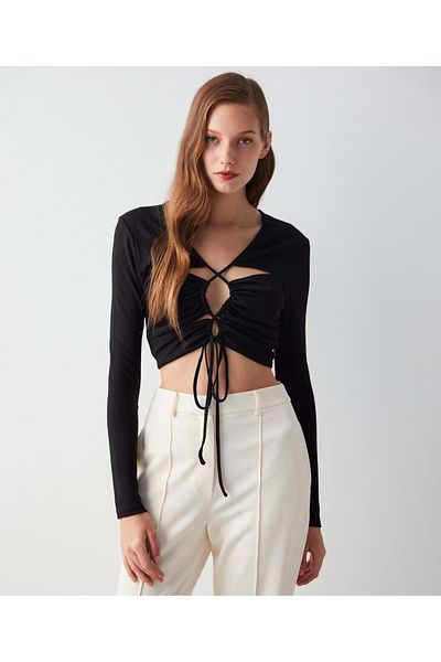 İpekyol Tie Detailed Crop Blouse