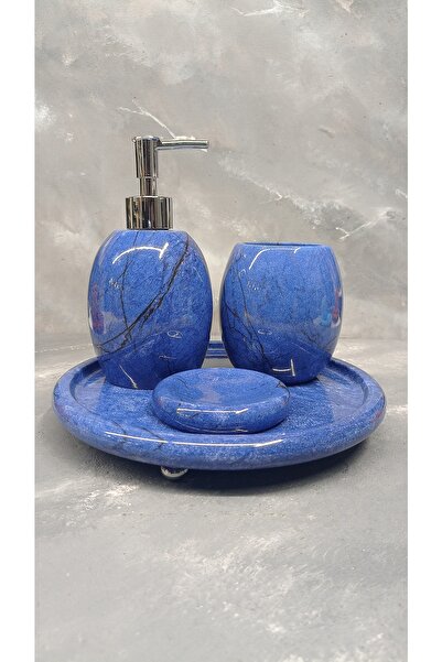 X MERMER Mermer Banyo Seti Oval-4 Lü