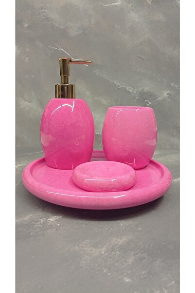 X MERMER Mermer Banyo Seti Oval-4 Lü