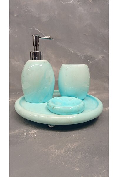 X MERMER Mermer Banyo Seti Oval-4 Lü