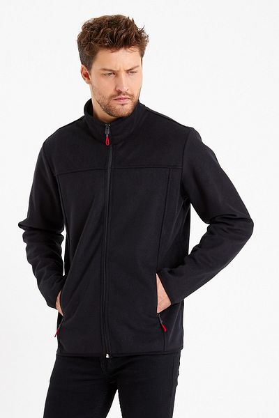 VERDONE Men's Softshell Windproof Black Coat Compatible with Changing Weather Conditions