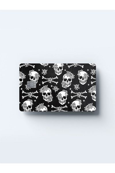 Planet Butik Skull Design Card Covering Sticker