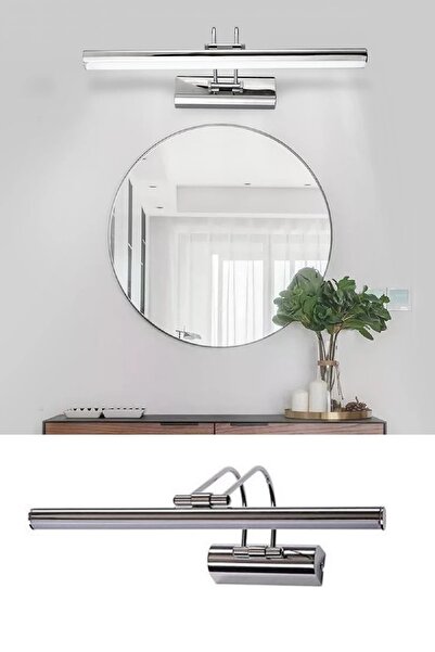 BİTERSE Banyo Aplik Duvar Ayna Resim Tablo Duvar Dekoratif Krom Aplik Aydınla...