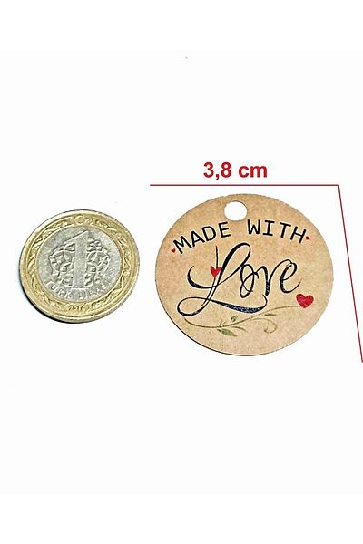 Vice Made With Love Label / 100 Pieces Kraft Labels (3.8 Cm)