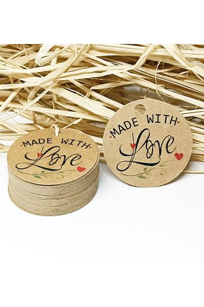 Vice Made With Love Label / 100 Pieces Kraft Labels (3.8 Cm)