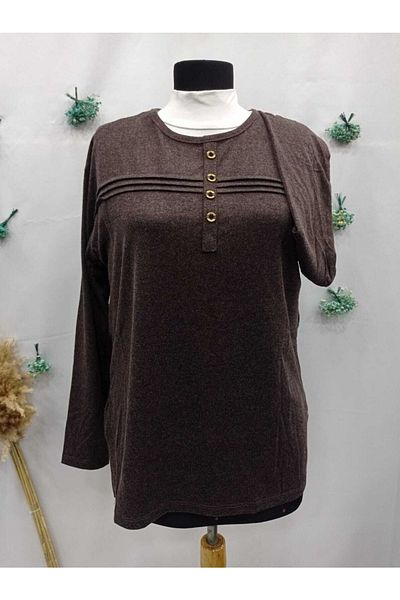 Sel Tekstil Cotton Buttoned Mother Combed Blouse