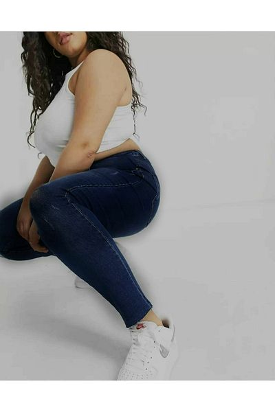 Trn JNS Blugi de recuperare skinny de unghii albastru închis