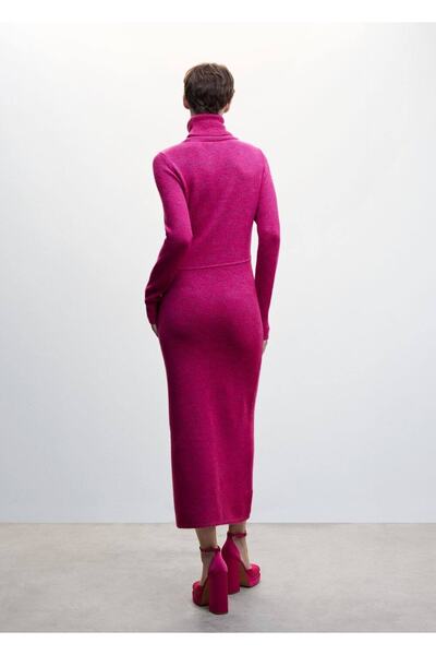 MANGO Woman Balıkçı Yakalı Örgü Elbise