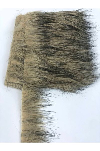 Hobigram Καπουτσίνο Faux Fur Τεχνητή βελούδινη λωρίδα πλάτος 4 cm – Διακοσμητική λωρίδα, κομψό σχέδιο, γυναικείο αξεσουάρ – Deko
