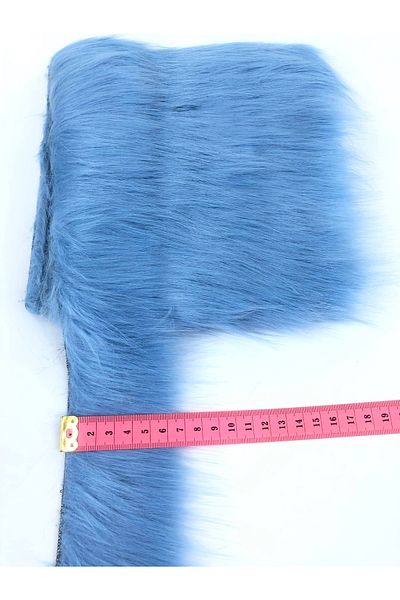 Hobigram Wide Blue Faux Fur Τεχνητή βελούδινη λωρίδα πλάτος 10 cm – Διακοσμητική κορδέλα, κομψό σχέδιο, γυναικείο αξεσουάρ – D