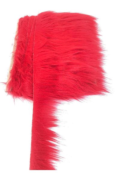 Hobigram Red Faux Fur Artificial Plush Ribbon Width 4 cm – Decorative Ribbon, Stylish Design, Women's Accessory – Decor