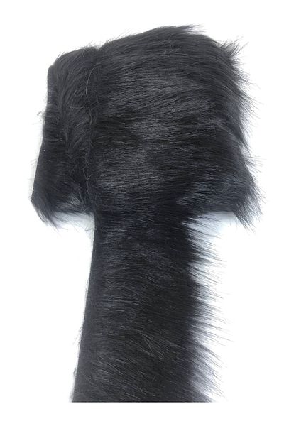 Hobigram Faux Fur Artificial Plush Ribbon Black Top – Decorative Ribbon, Stylish Design, Women's Accessory – Decorative She