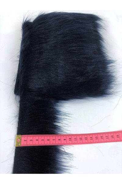 Hobigram Wide Navy Blue Faux Fur Τεχνητή βελούδινη λωρίδα πλάτος 10 cm – Διακοσμητική λωρίδα, κομψό σχέδιο, γυναικείο αξεσουάρ