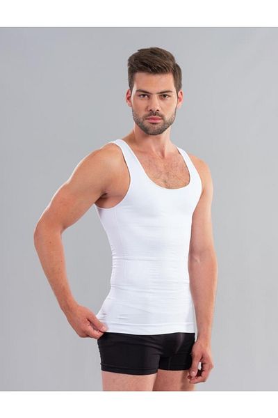 Ödül 6200 2-Piece Men's Belly and Bagel Area Recovery, Thin Showing Corset Athlete Black-white 2 Pieces