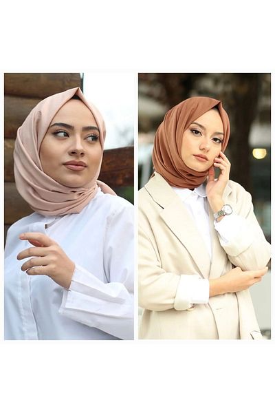 Narine شال قطن جاز_شوكولاتة-وردي شاحب
