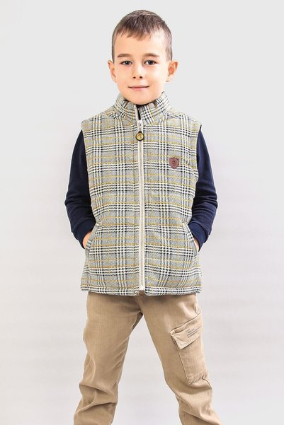 ALEXANDERGARDI Boy's Beige Puffer Vest (C20-157403)