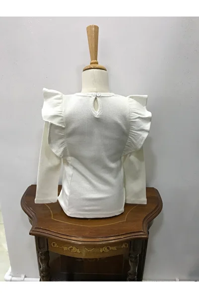 Nonno Kids Girl's Ribbed Ruffle Blouse