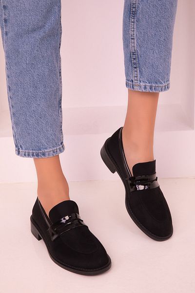 SOHO Black Suede Women's Casual Shoes 17503