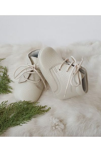 Hodore Ecru Color Genuine Leather Baby Boots