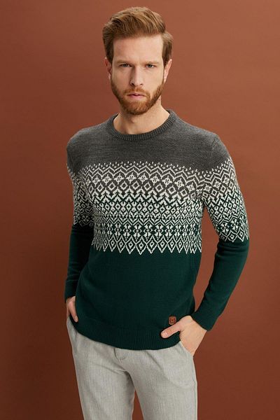 ALEXANDERGARDI Crew Neck Patterned Sweater (e22-5709)