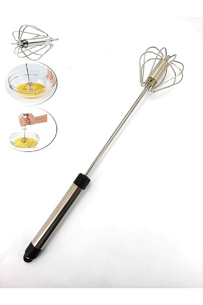 qussine Push Automatic Beater Push and Pull Mixer Stirrer Stainless Steel Metak Black