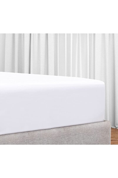 İzgi Concept Izgi Premium Cotton Ranforce Fitted Sheet White High Quality +30 cm Depth Size Optional