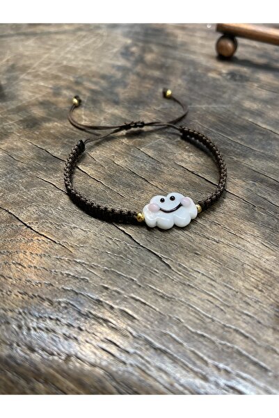 Afrika Butik Murano Bulut Acı Kahve Makrome Ipli Bileklik