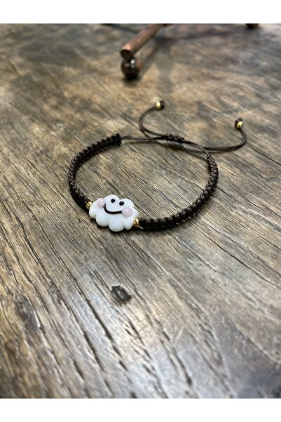 Afrika Butik Murano Bulut Acı Kahve Makrome Ipli Bileklik