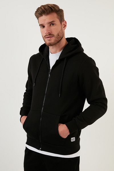 Buratti Slim Fit, качулка, цип, мека подплата, зимна пот, мъжка пот 5905340