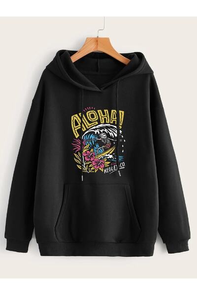 Deocept Hanorac oversize cu imprimeu Aloha