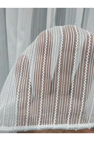 Briz Perde Petek Üstü Ip Burgulu Simli Tek Makarna Sade Zarif Tül Perde 1 X 3 Sık Pileli