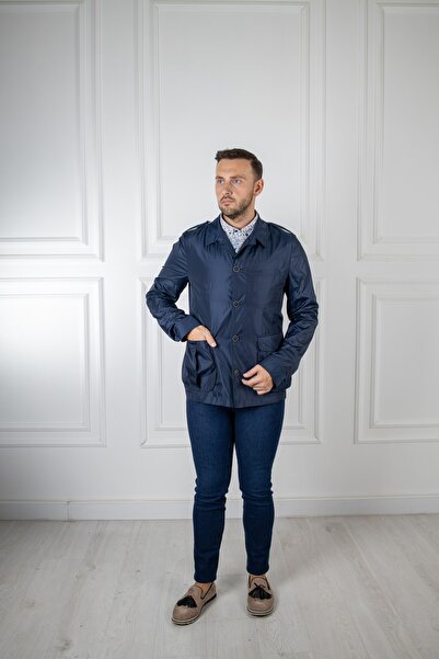 Sarar Συνέντευξη Agata Seasonal Navy Blue Coat