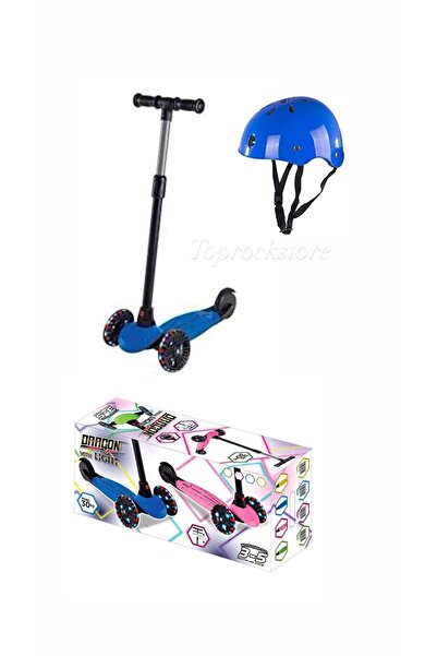 TOPROCKSTORE Işıklı Çocuk Scooter Ayarlanılabilir Direksiyonlu - Kask