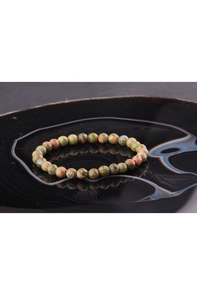 ALAVAN Unakit Natural Stone Bracelet 6 Mm, Crystal Accessory, Healing Vibration Therapy, Premium Quality