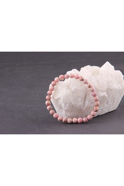 ALAVAN Rhodochrosite Natural Stone Bracelet 6 Mm, Crystal Accessory, Healing Vibration Therapy, Premium Quality