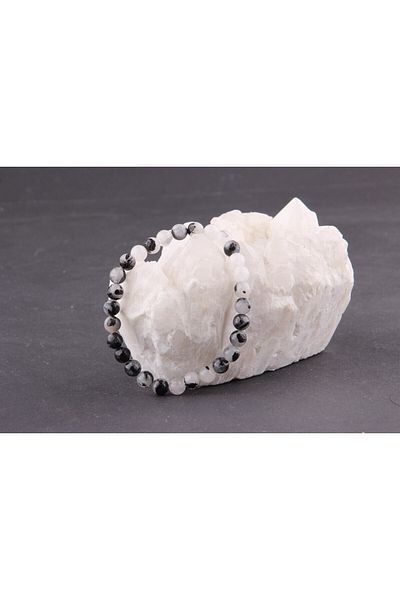 ALAVAN Routilli Quartz Natural Stone Bracelet 6 Mm, Crystal Accessory, Healing Vibration Therapy, Premium