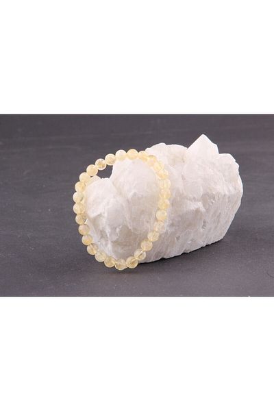 ALAVAN Citrine Natural Stone Bracelet 6 Mm, Crystal Accessory, Healing Vibration Therapy, Premium Quality