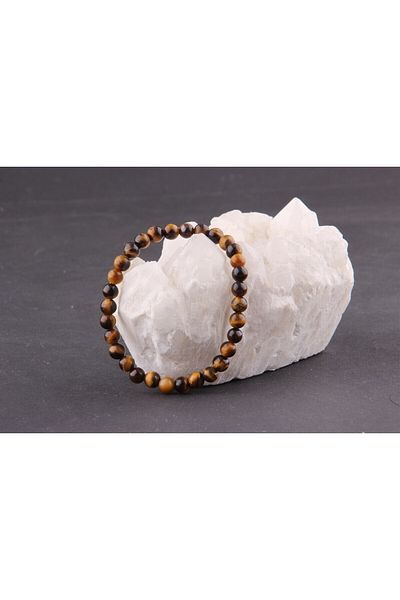 ALAVAN Tiger Eye Natural Stone Bracelet 6 Mm, Crystal Accessory, Healing Vibration Therapy, Premium