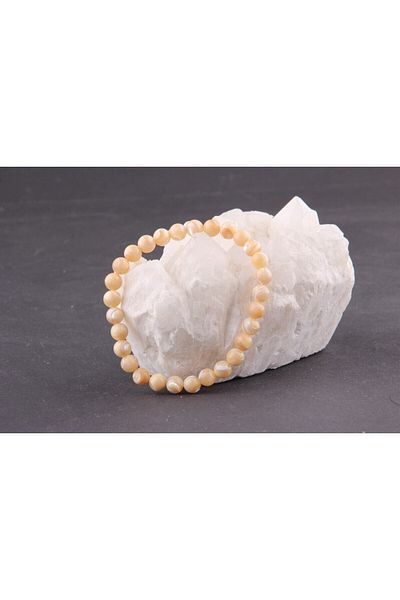 ALAVAN Yellow Mother of Pearl Natural Stone Bracelet 6 mm