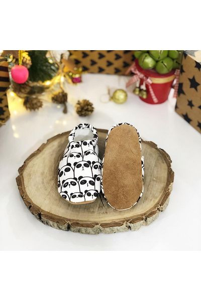 FG Store Unisex Baby White Genuine Leather Non-Slip Sole Booties
