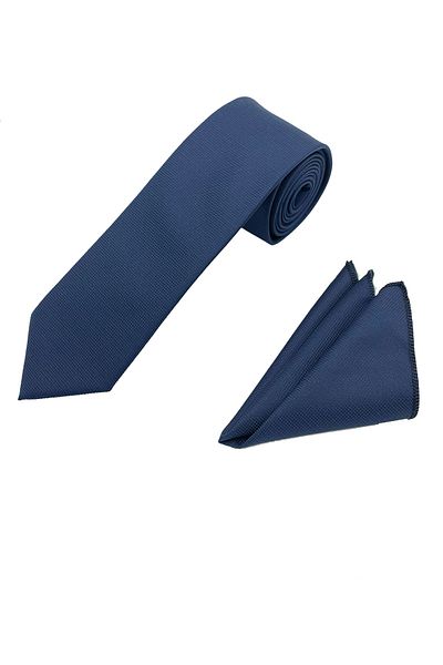 Brianze Navy Blue Tie Handkerchief Set