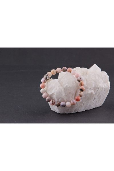 ALAVAN Pink Opal Natural Stone Bracelet 8 Mm, Crystal Accessory, Healing Vibration Therapy, Premium