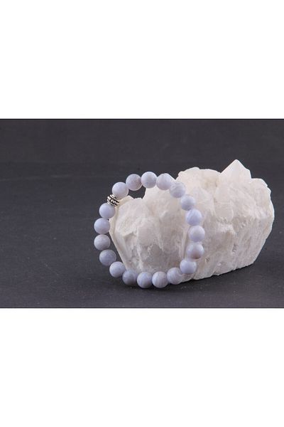 ALAVAN Chalcedony Natural Stone Bracelet 9 Mm, Crystal Accessory, Healing Vibration Therapy, Premium Quality