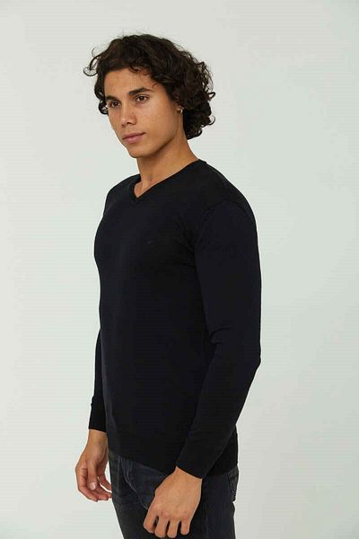 Cazador Men's 3607 Basic V-Neck Sweater Black