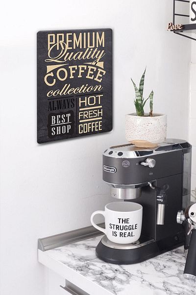 Decorita Set de 2 |   Reguli de bucătărie cu tablă |   Spatele aragazului din sticlă - Colecția de cafea |   Pictură pe sticlă