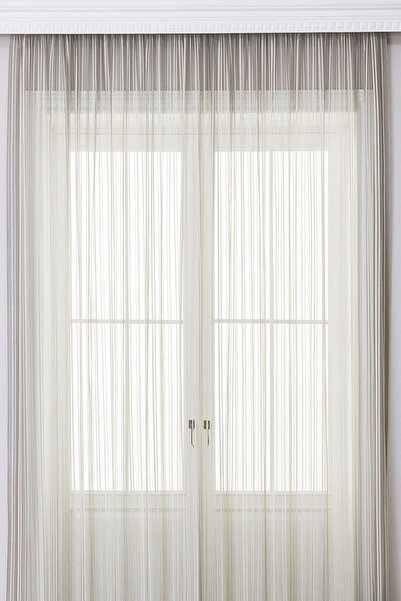perhal perde ve halı Chain Patterned 1-2.5 Normal Pleated Skirts Leaded Tulle Curtain